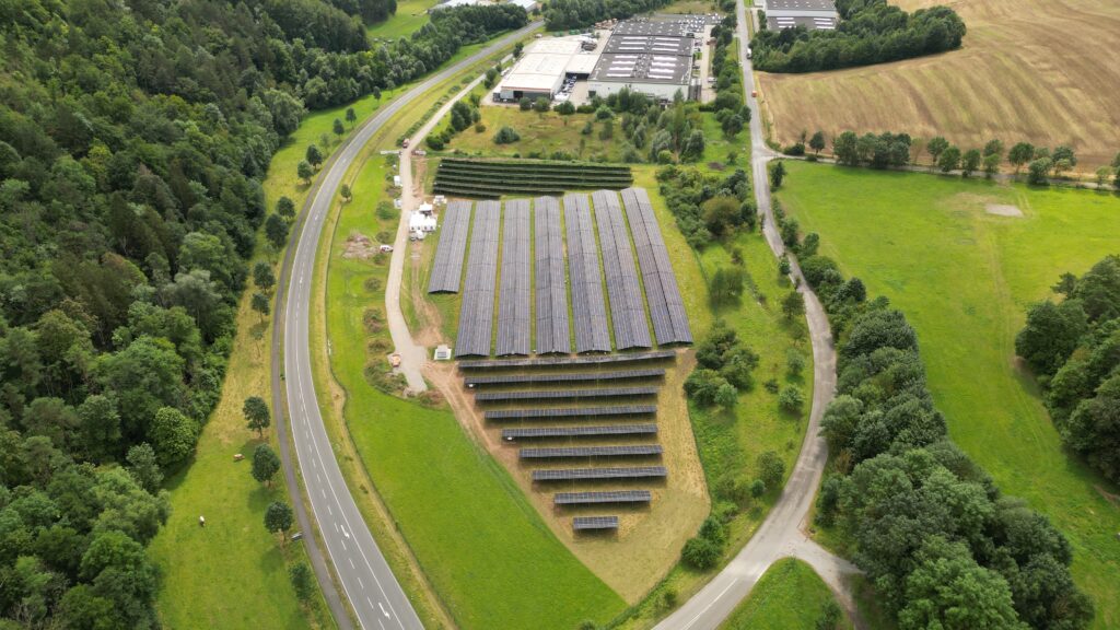 View of the solar park and the con-pearl production halls